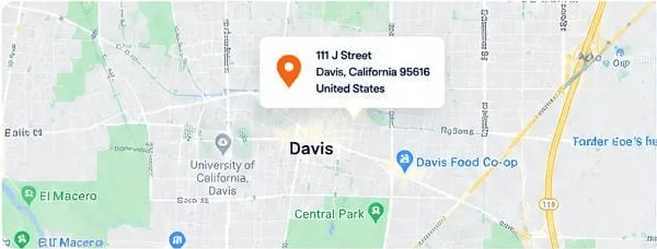 Map of MBR Hawks office at 204 F st, Davis, California