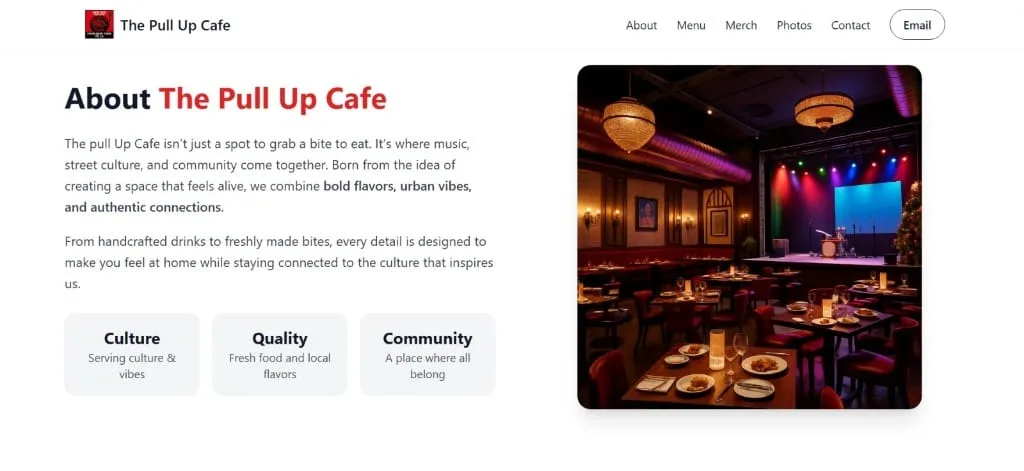 The Pull Up Cafe project preview