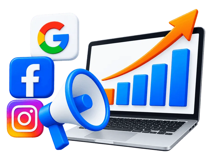 Technology SaaS marketing with Google, LinkedIn and megaphone