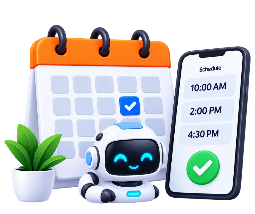 AI Appointment booking agent syncing calendar and smartphone schedule
