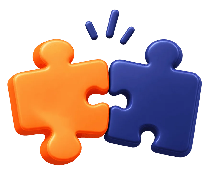 Disconnected business tools and software systems puzzle illustration