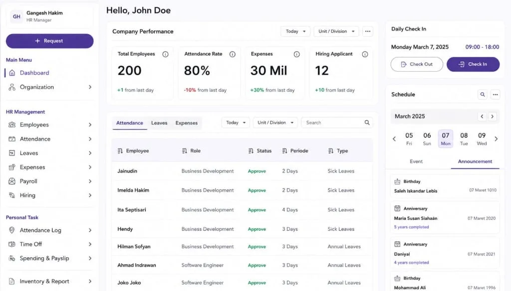 HR Management System project preview