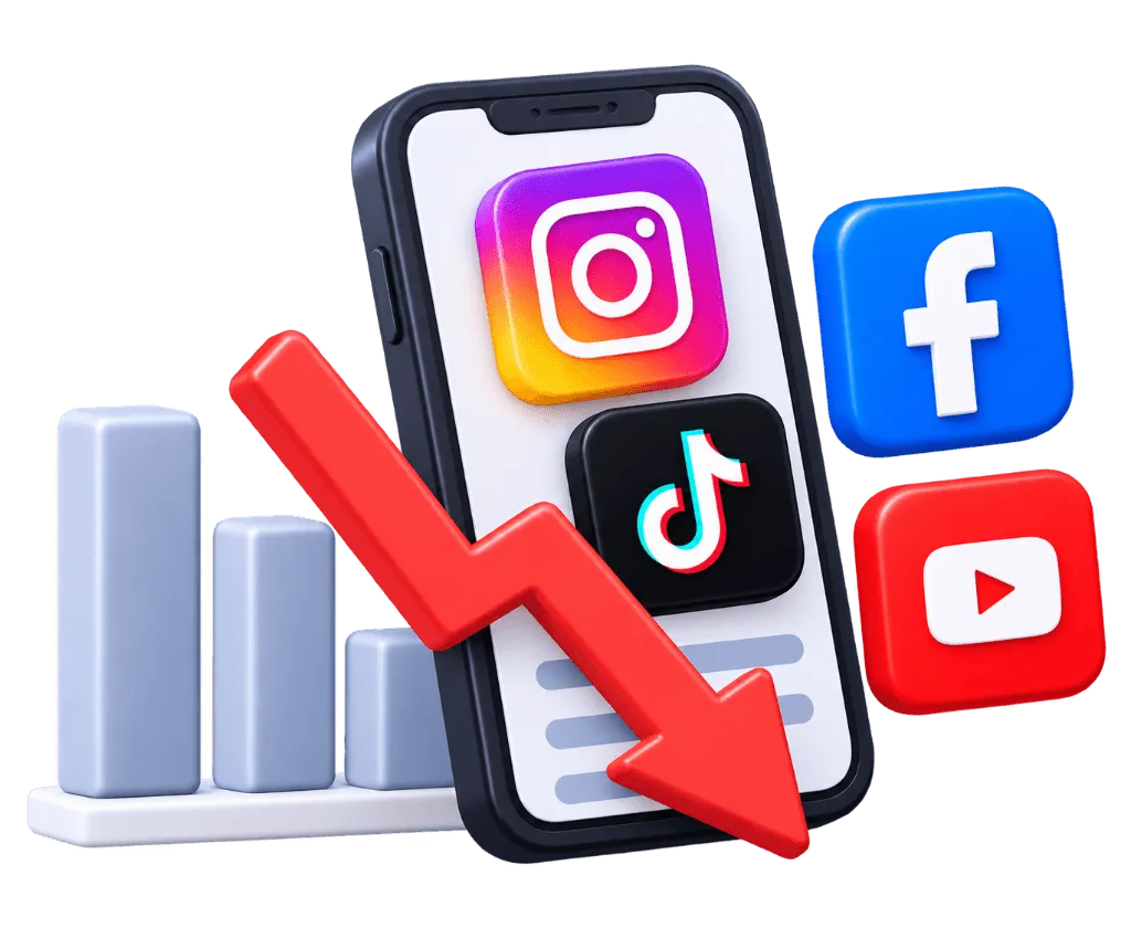 Inconsistent social media results illustration