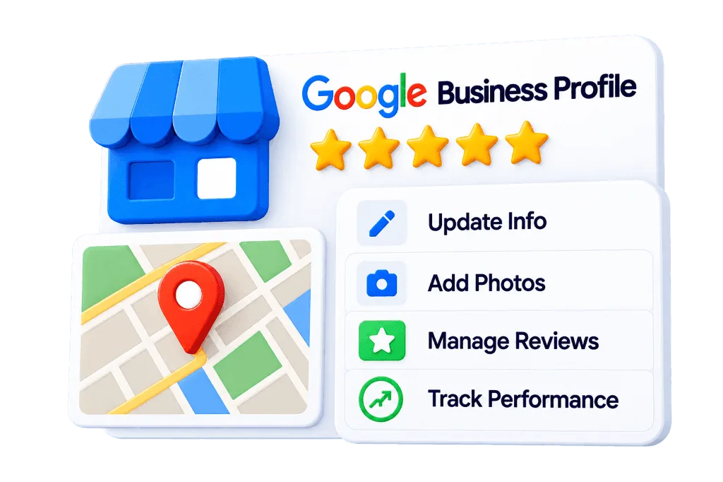 Google Business Profile 3D storefront and verification shield