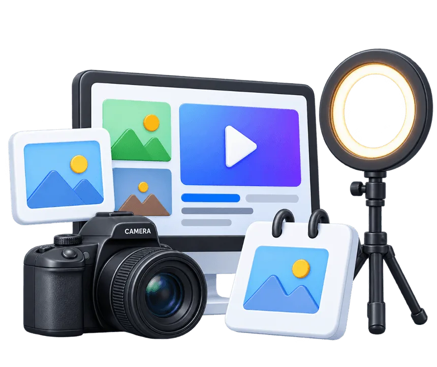 Creative social media content creation including reels and carousels