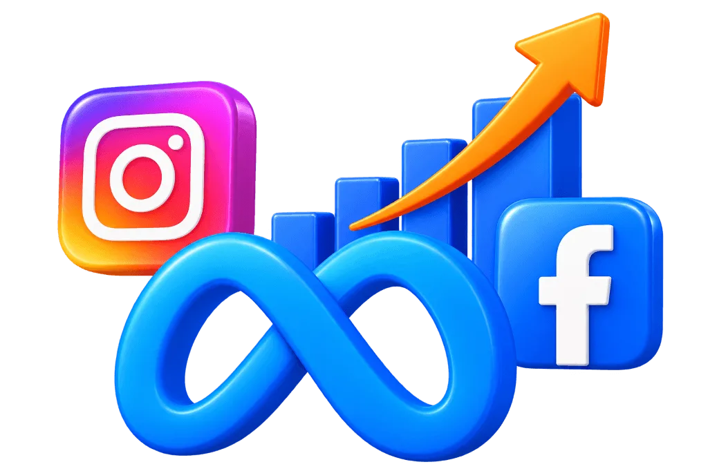 Meta Ads dashboard with Facebook and Instagram targeting metrics