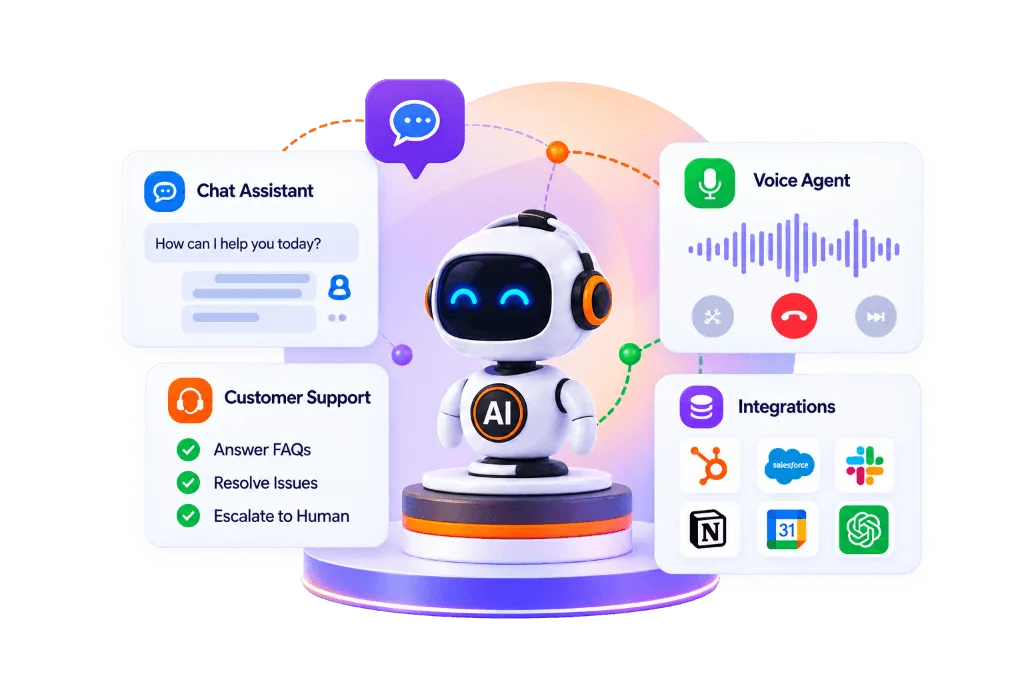 Intelligent AI chatbot and voice agent dashboard with live conversations