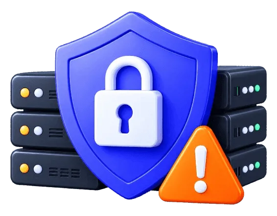 Security and stability 3D shield and server rack