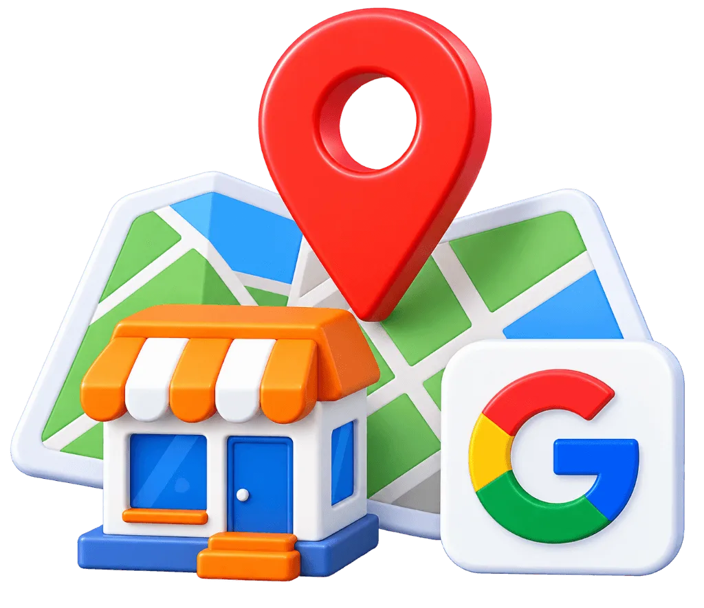 Weak local search visibility and pin drop indicator