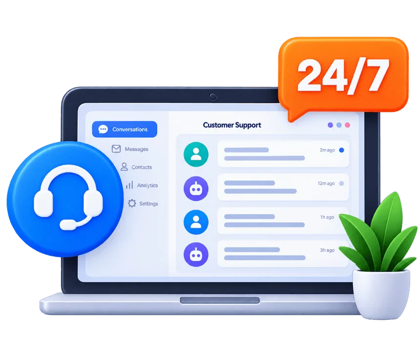 24/7 AI customer support dashboard with ticketing and live headset resolution