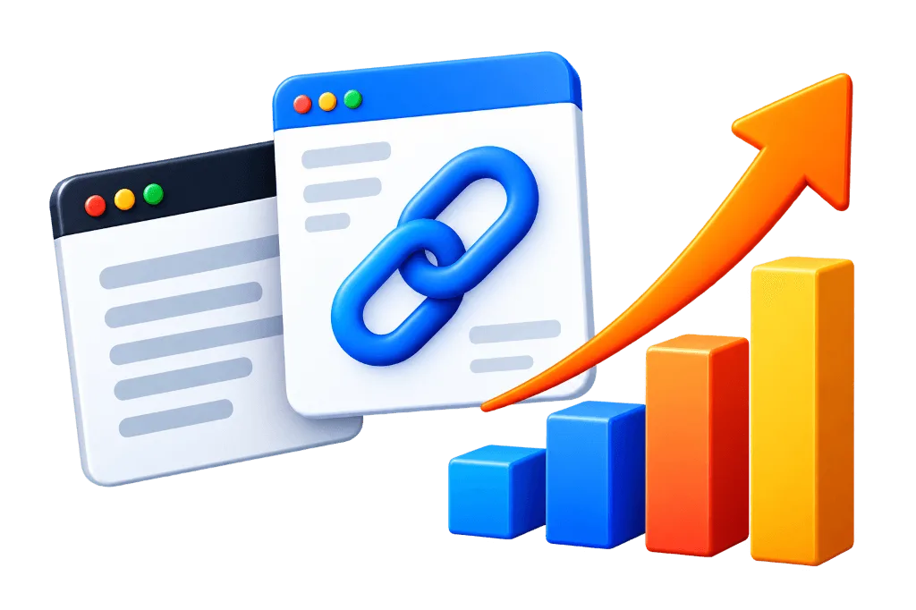 Off-Page SEO link building chain and domain authority chart
